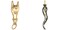 14K Gold Italian Hand Sign Charm 18mm & Black Rhodium 14K Yellow Gold Italian Horn Charm